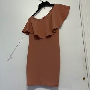 GUESS One shoulder dress with ruffle